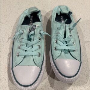 Converse Teal Canvas Sneakers with Rubber Toe Cap
